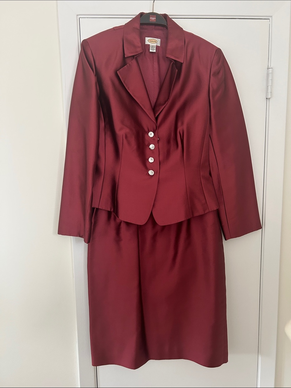 Talbots Satin Burgundy Women's Blazer and Skirt Set